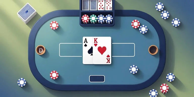 A and K on poker table