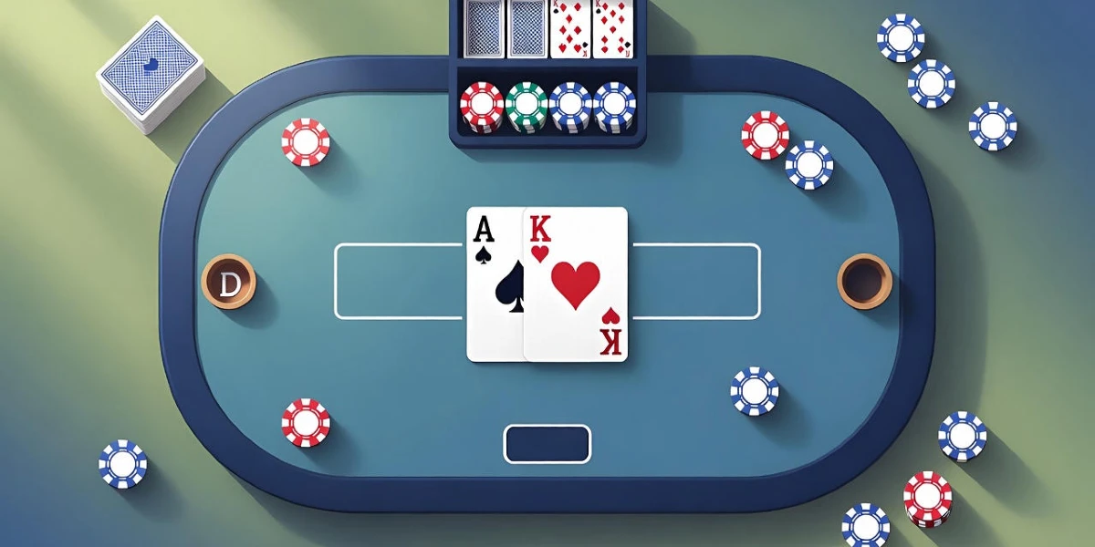 A and K on poker table