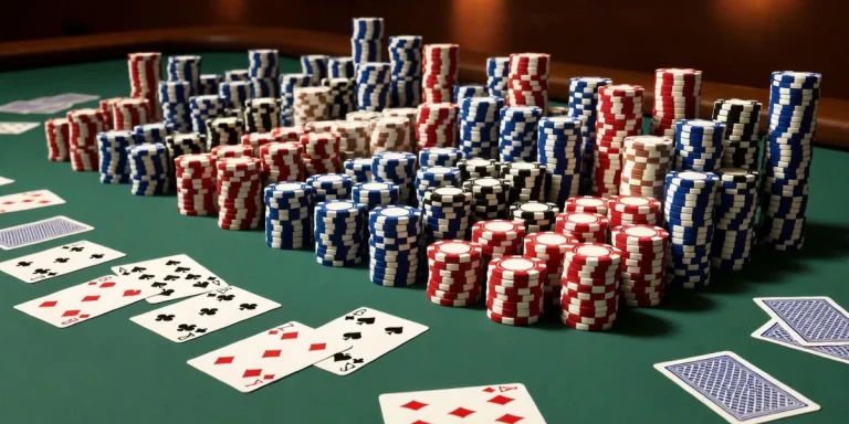 A large amount of poker chips.