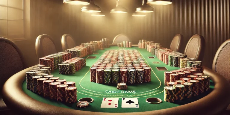 A lot of Poker chips on table